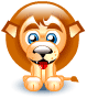 Gif animé lion dit bonjour